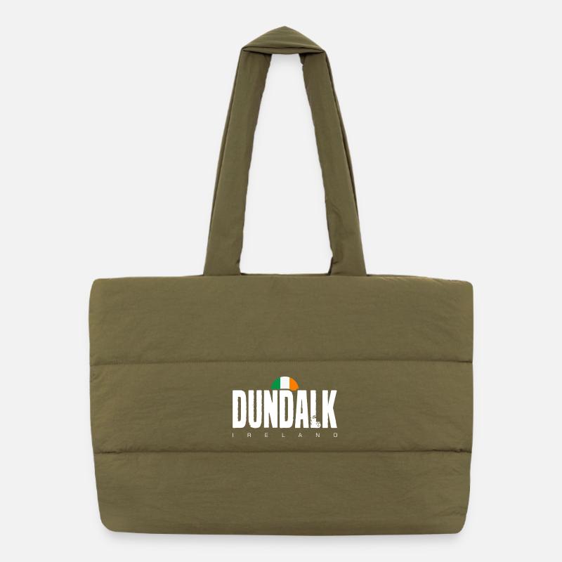 Dundalk Irish Flag Bold Text Tee Puffer Shopping Bag