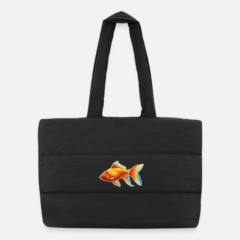 Goldfisch Nr.3 - Puffer-Einkaufstasche - Schwarz