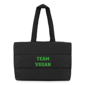 Équipe Vegan - Vert - Sac shopping matelassé - noir - Devant