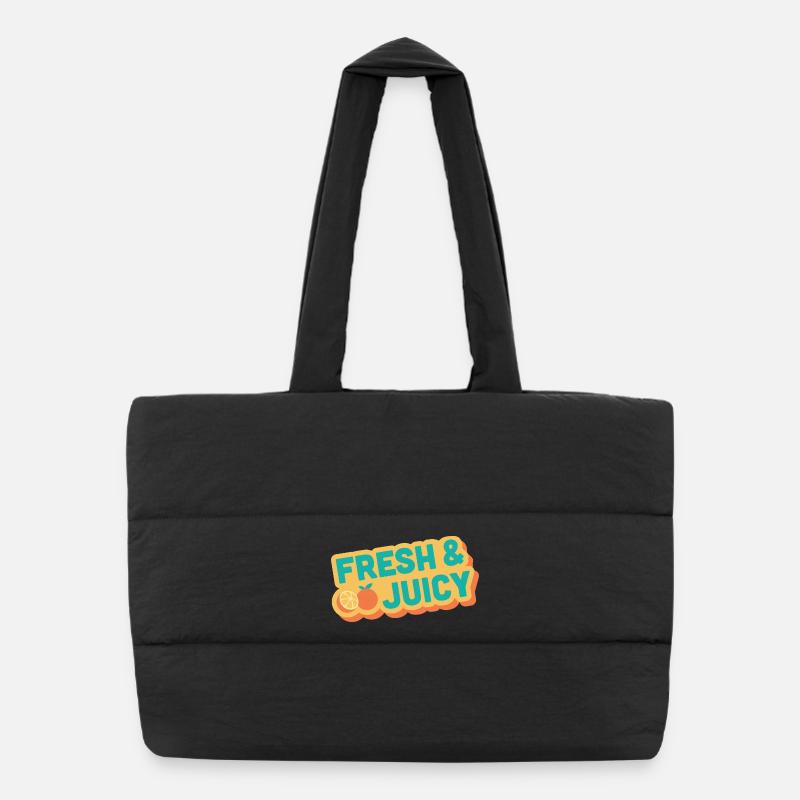 Fresh & Juicy Fruit Design Puffer-Einkaufstasche