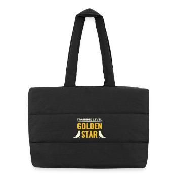 Niveau de formation Golden Star Golden Retriever Design - Sac shopping matelassé - noir - Devant