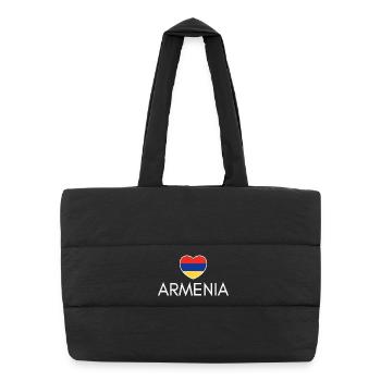 Heart with Armenian flag, Armenian pride - Puffer Shopping Bag - black - Front