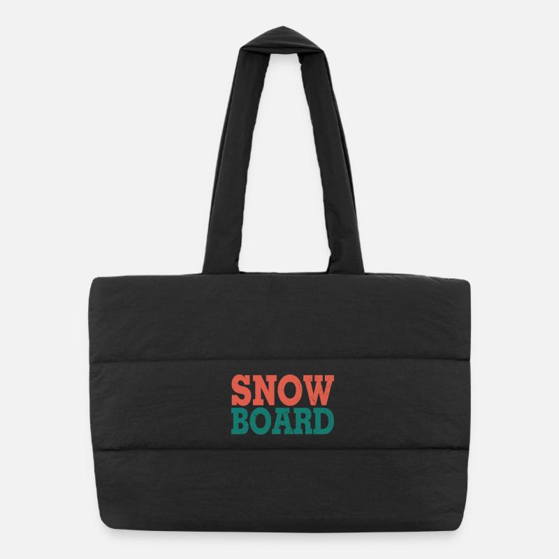 Snowboard - Puffer Shopping Bag - black