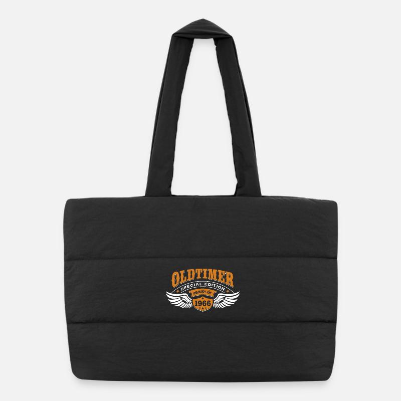 Oldtimer Modell 1966 | Geburtstag Geschenk Cap - Puffer-Einkaufstasche - Schwarz