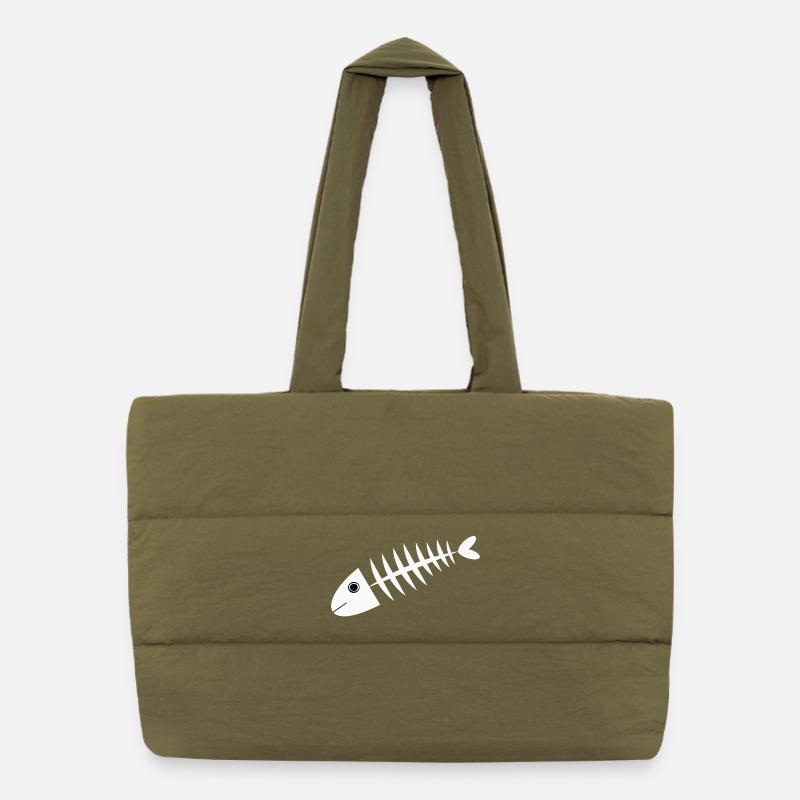 Poisson Pêcheur Cadeau en Arête de Poisson Sac shopping matelassé