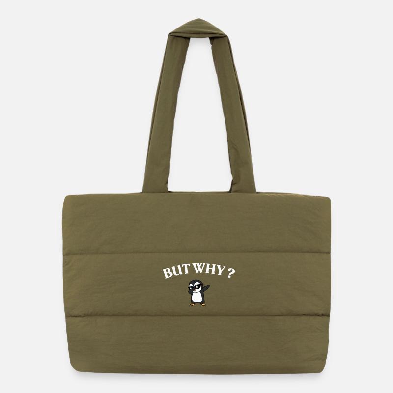 But Why? Pinguin Stil Puffer-Einkaufstasche