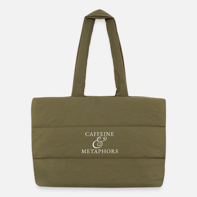 Métaphores de la caféine Poetcore Écrivain Bookish Sac shopping matelassé