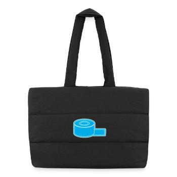 Klebeband Tape Rolle Outline - Puffer-Einkaufstasche - Schwarz - Vorne