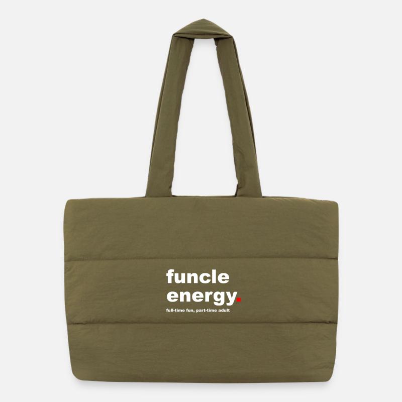 Funny Funcle Slogan Puffer Shopping Bag