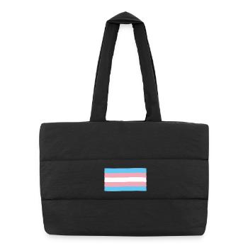 Trans Transgender Pride Flagge - Puffer-Einkaufstasche - Schwarz - Vorne