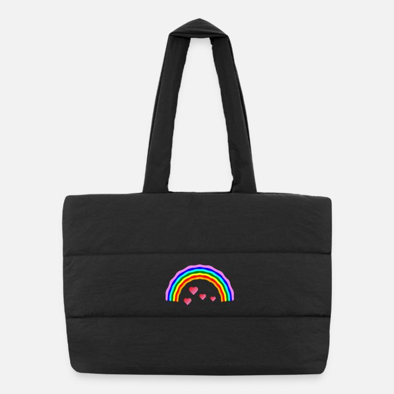 Regenbogenherz Regenbogenherz - Puffer-Einkaufstasche - Schwarz