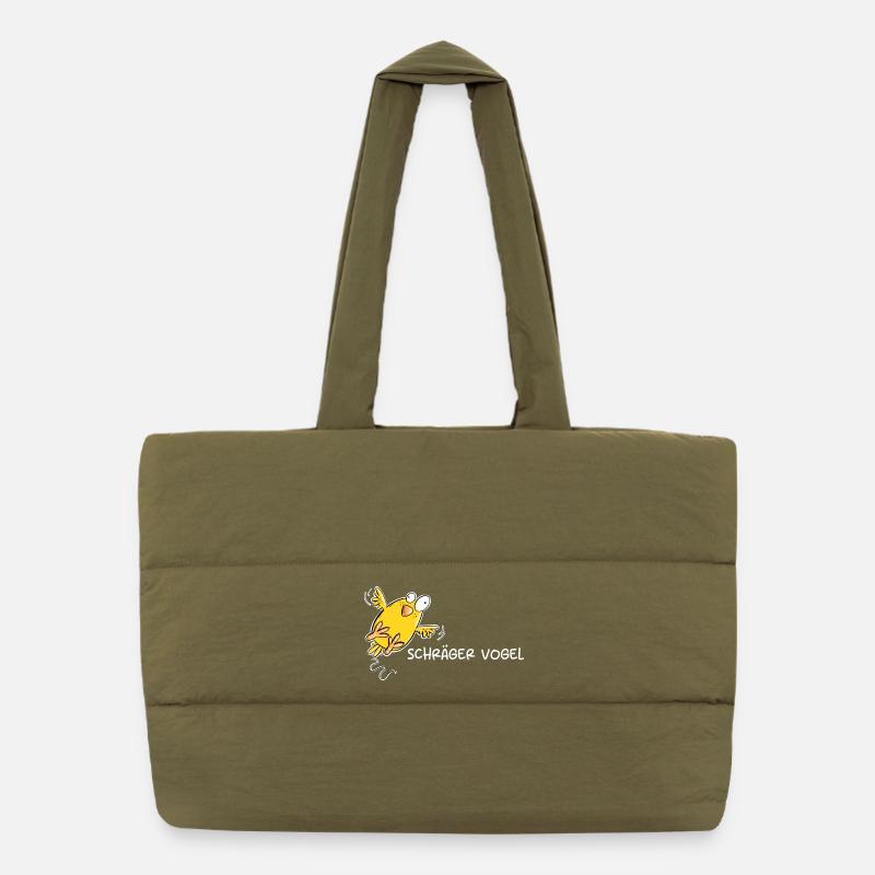 Schräger Vogel I Statement Spruch Puffer-Einkaufstasche