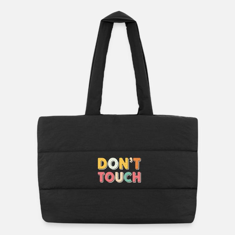 Do Not Touch Retro Pastel Puffer Shopping Bag