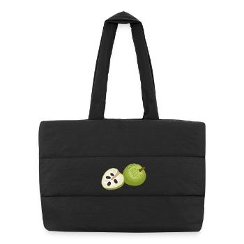 Puddingapfel-Scheibe Pop-Art - Puffer-Einkaufstasche - Schwarz - Vorne