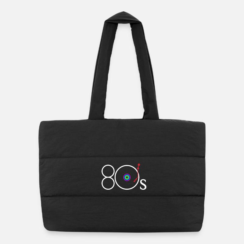 Art du tourne-disque arc-en-ciel avec bras de platine rétro Sac shopping matelassé