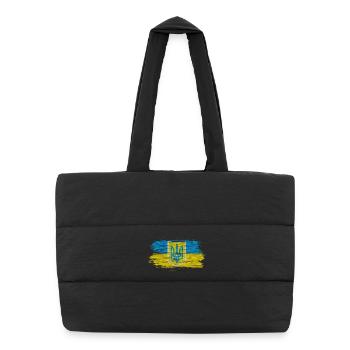 Drapeaux ukraine design avec les couleurs nationales - Sac shopping matelassé - noir - Devant