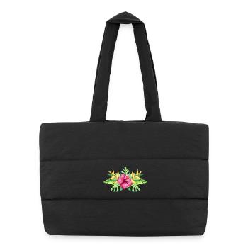 Floraison tropicale colorée - Sac shopping matelassé - noir - Devant