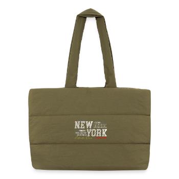 New York Street Style Denim Design - Sac shopping matelassé - safari green - Devant