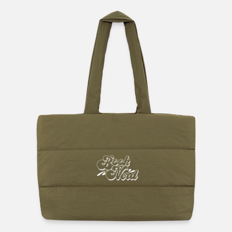 Brook Nerd Script Logo Puffer-Einkaufstasche