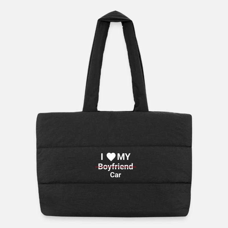 I Love My Car Puffer-Einkaufstasche