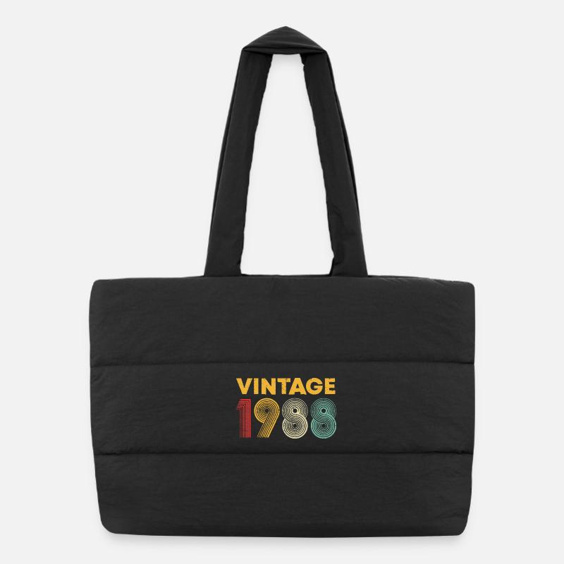 Vintage 1988 Retro Jahrdruck Puffer-Einkaufstasche