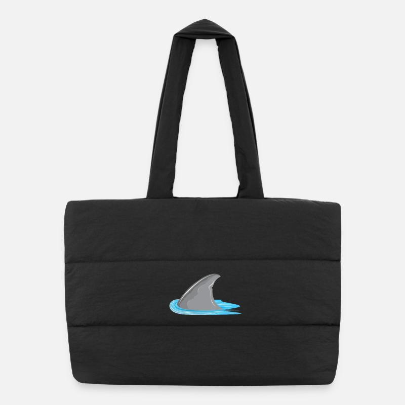 Requin en vue! Aileron de requin dans la mer Sac shopping matelassé