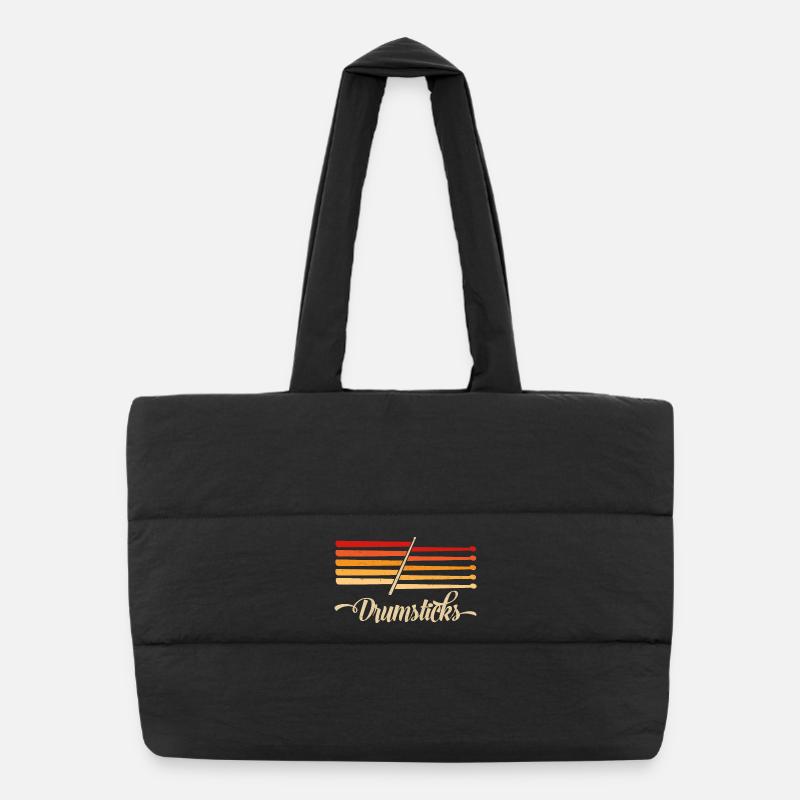 Drummer Drumsticks " Drumsticks » - Sac shopping matelassé - noir