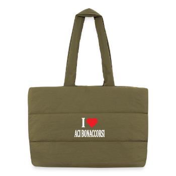 t-shirt J’aime Aci Bonaccorsi Sicile - Sac shopping matelassé - safari green - Devant