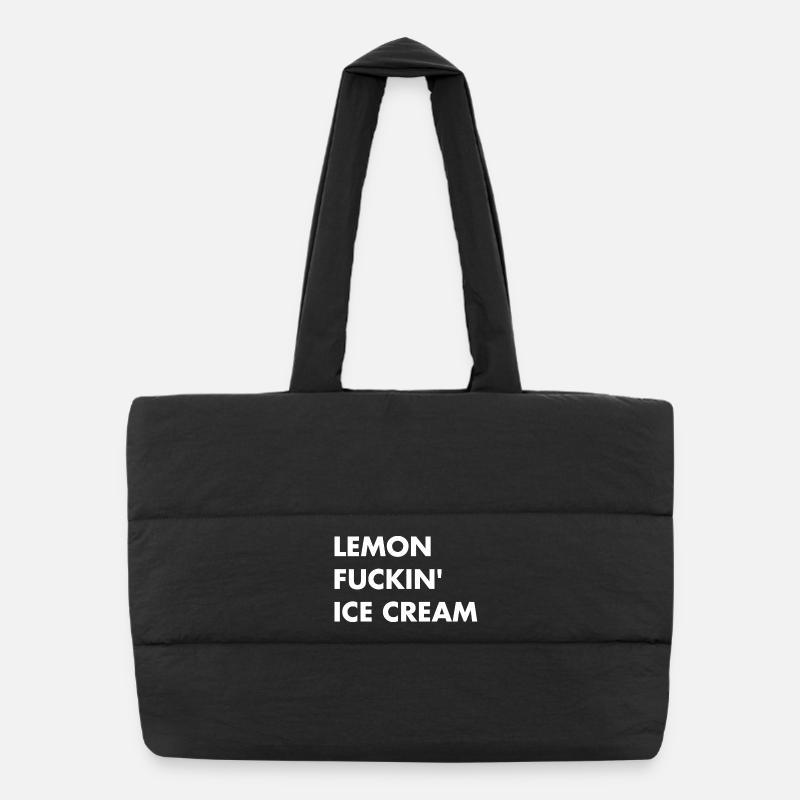 Glace au citron - lettrage blanc Sac shopping matelassé