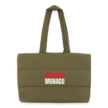 Monaco-Flagge, monegassischer Stolz - Puffer-Einkaufstasche - safari Green - Vorne
