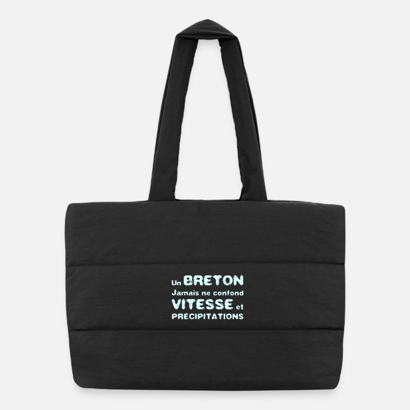 UN BRETON NE CONFOND PAS VITESSE ET PRÉCIPITATIONS Sac shopping matelassé