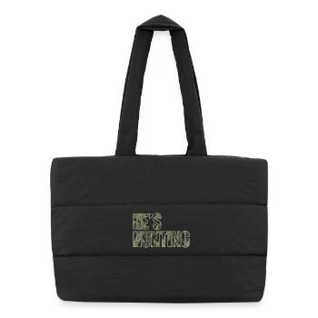 Il est la femme chasseuse d’un fier chasseur - Sac shopping matelassé - noir - Devant