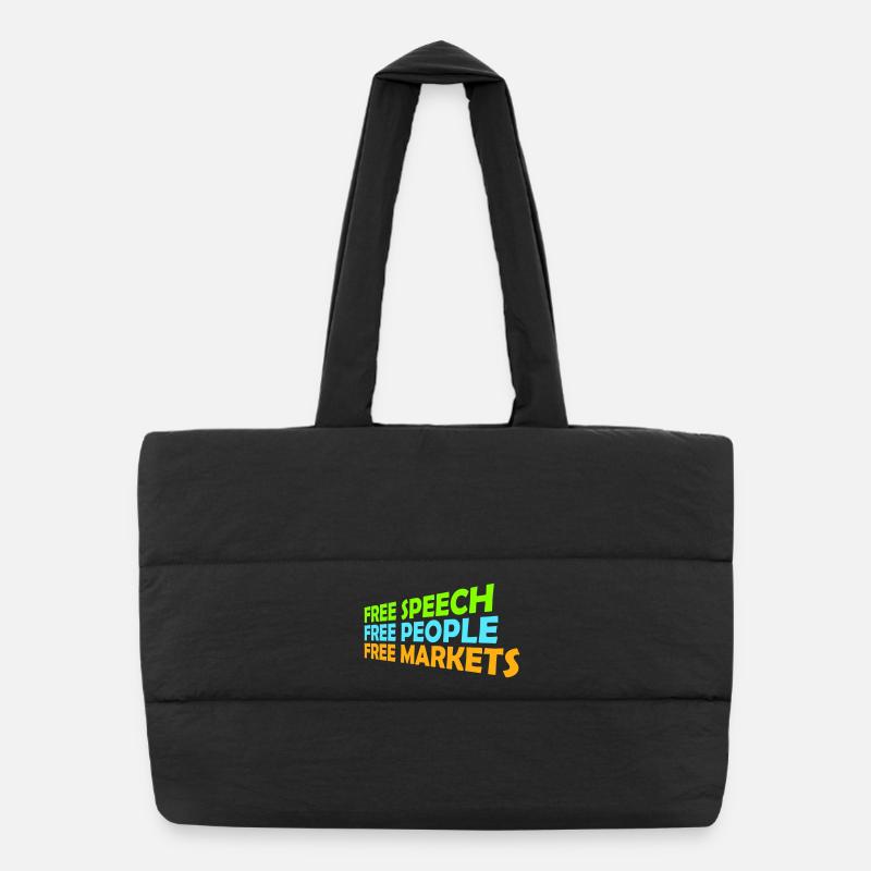 Marché de la liberté d’expression Peuple Libertarian Freedom Logo Sac shopping matelassé