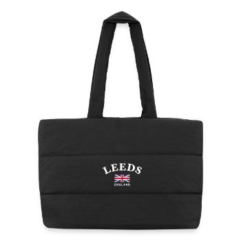 Leeds, England - Puffer Shopping Bag - black - Front