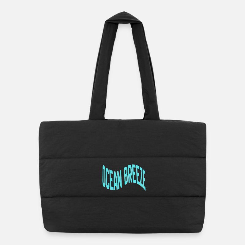 Ocean Breeze gebogene Typografie Puffer-Einkaufstasche