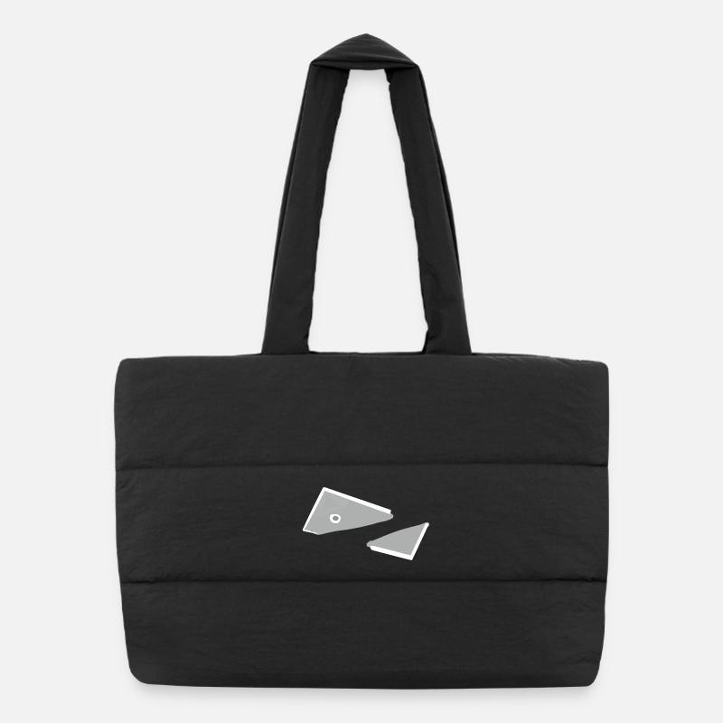 Abstract Fish Monochrome Triangles  Puffer Shopping Bag