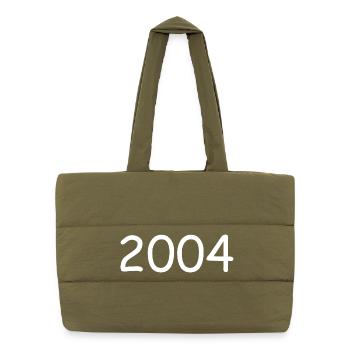 2004 20.Geburtstag birthday Jahreszahl weiß - Puffer-Einkaufstasche - safari Green - Vorne