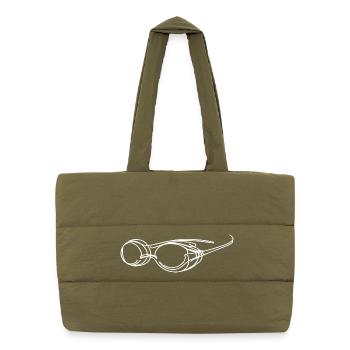 Swimming Goggles Sketch - Puffer Shopping Bag - safari green - Front