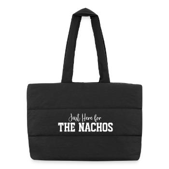Nuit Nachos : Ici pour les Nachos - Sac shopping matelassé - noir - Devant