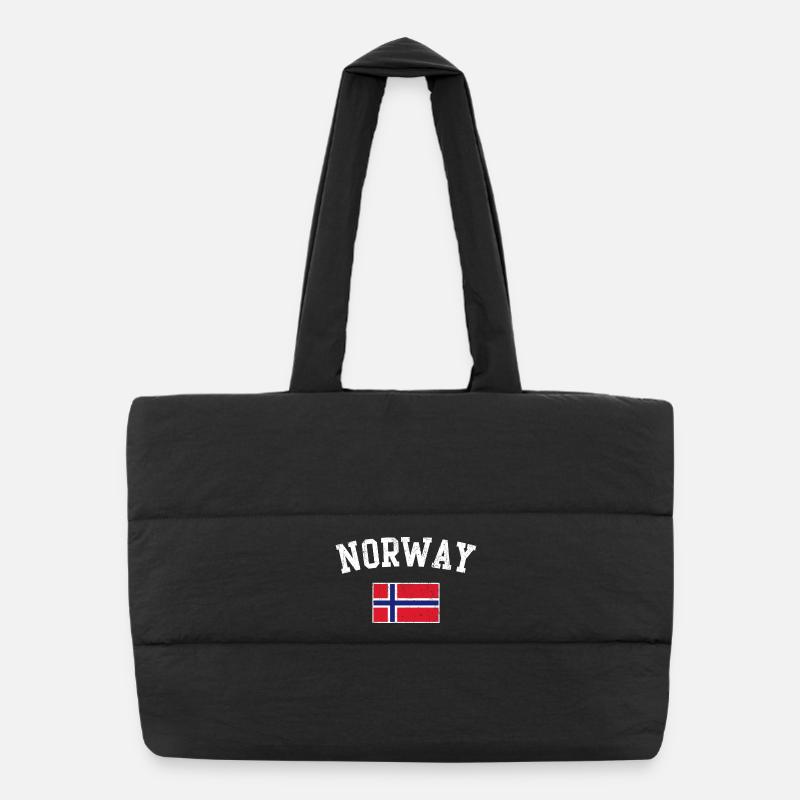 Norway Flag Puffer Shopping Bag