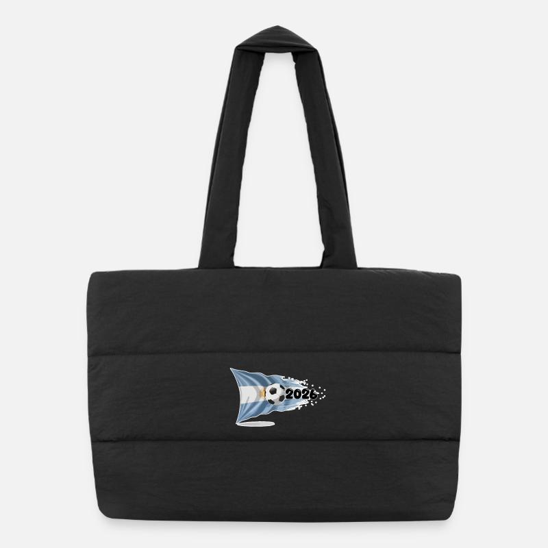 Argentina 2026 Soccer Banner | Albiceleste Flag Puffer Shopping Bag