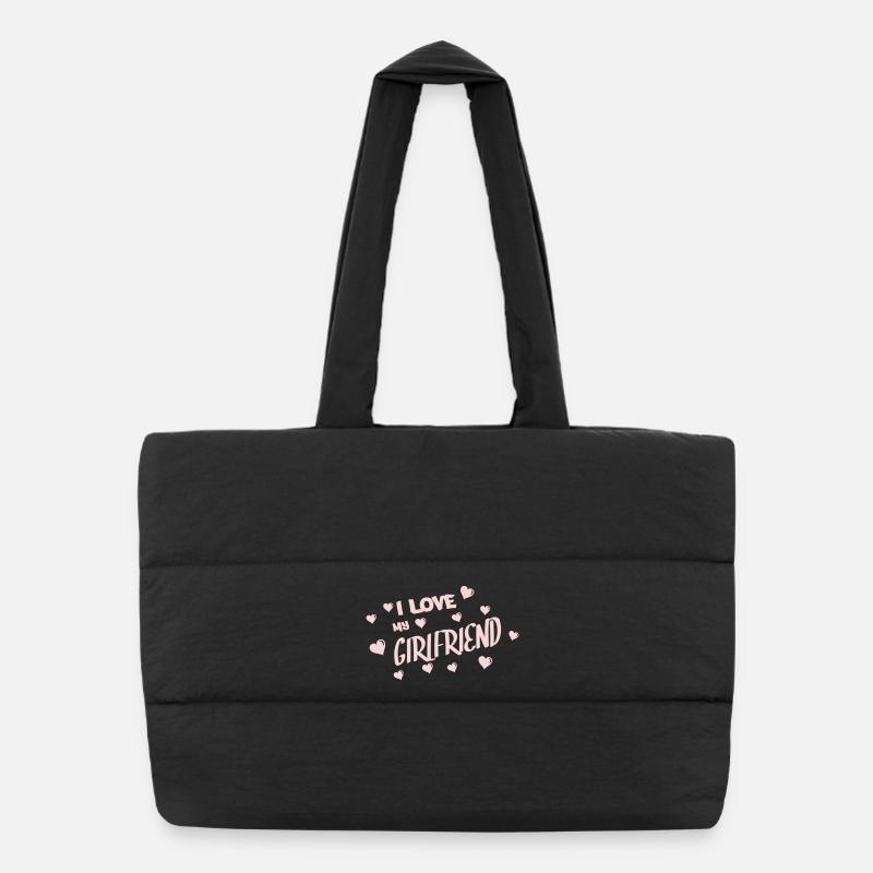 I love my girlfriend Puffer Shopping Bag