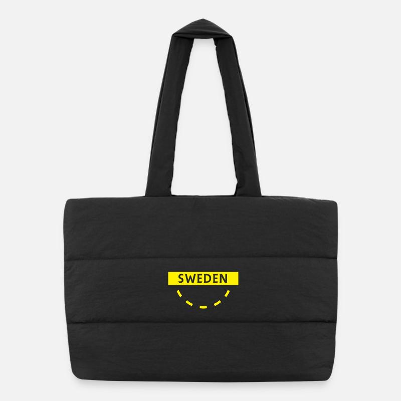 Drapeau suédois jaune Cercle Design Sac shopping matelassé