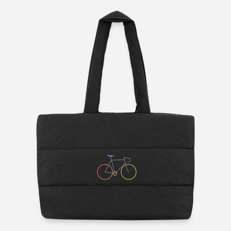 Road bike colorful Puffer Shopping Bag