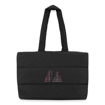 ZAHLEN PALINDROM 1x1 HOCH ZWEI GESCHENK 1^2 - Puffer-Einkaufstasche - Schwarz - Vorne