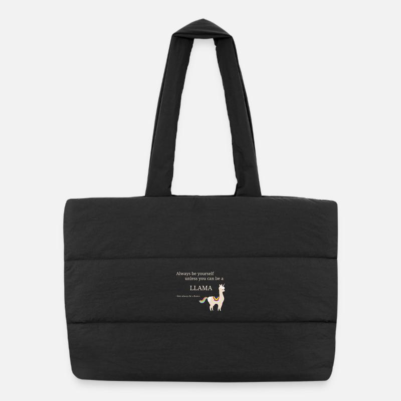 Licorne lama avec un dicton cool Sac shopping matelassé