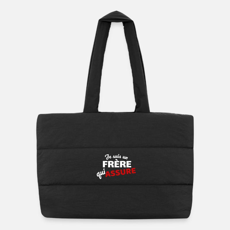 I'm a brother who makes sure - Puffer Shopping Bag - black