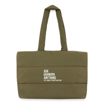 Ask Grandpa Anything He'll Make Up Something Good - Puffer-Einkaufstasche - safari Green - Vorne