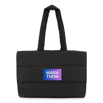 Conception de chemise dégradée Marathon - Sac shopping matelassé - noir - Devant