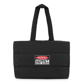Worst Dad Ever Funny Sarcastic Father's Day Dad - Puffer Shopping Bag - black - Front
